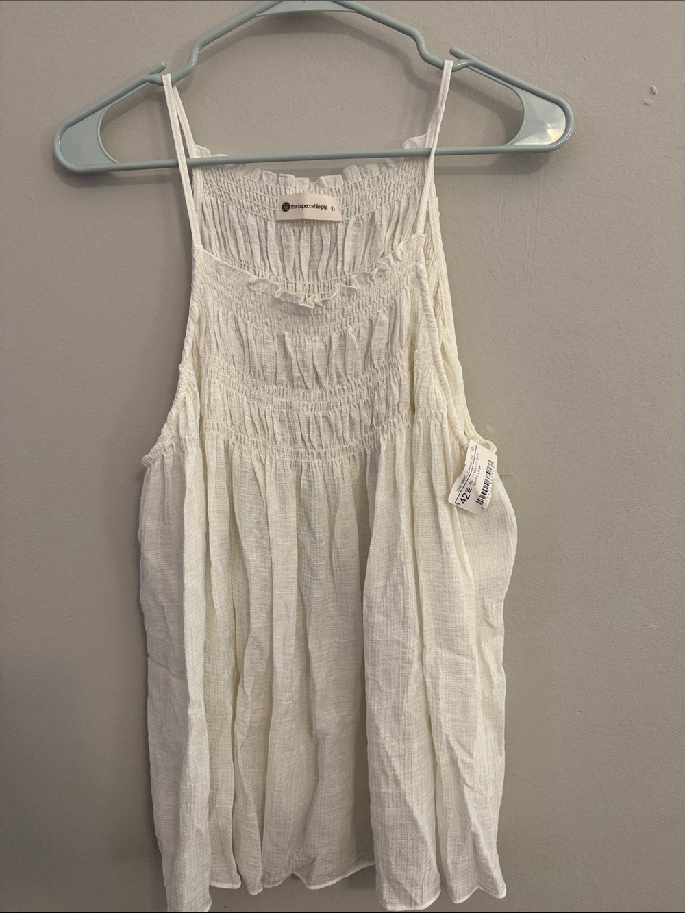 The Impeccable Pig Off-White Smocked Top